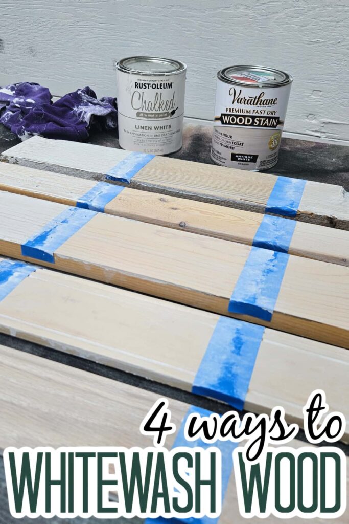 how to whitewash wood with paint or stain in four different ways on oak, pine, poplar, cedar and knotty pine