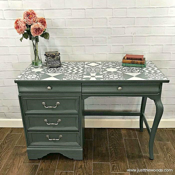 stenciled and painted desk