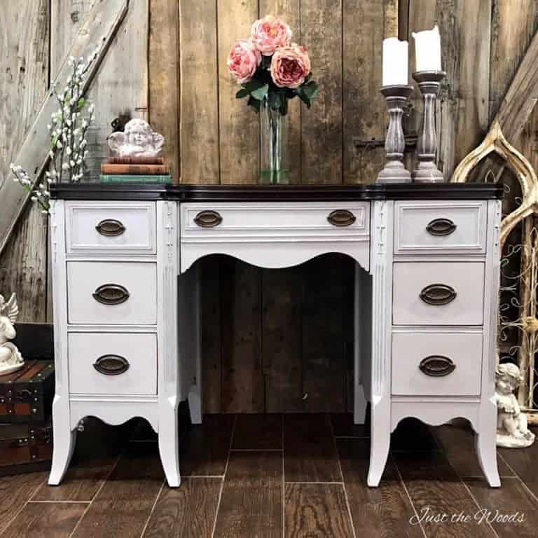 soft gray painted desk
