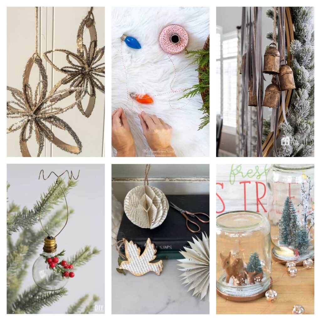 recycled DIY christmas decorations and easy christmas crafts reusing old materials instead of buying new