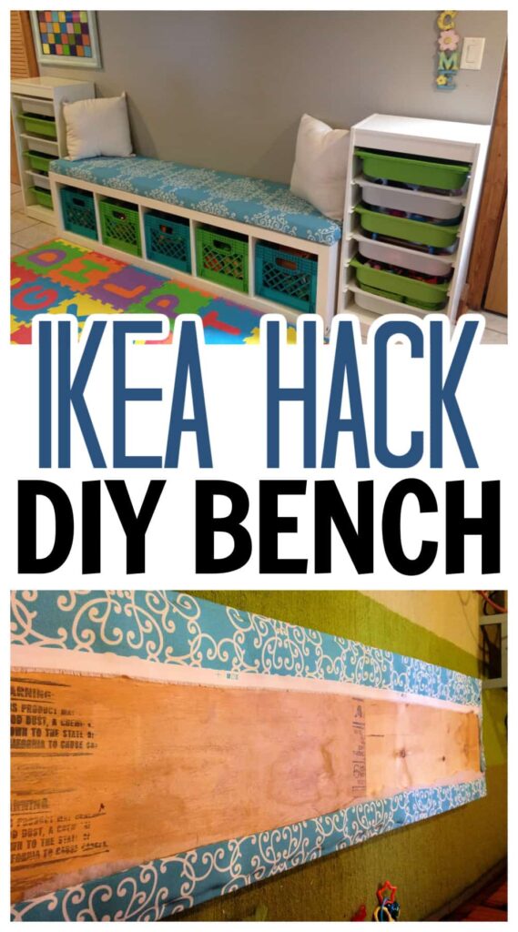 IKEA kallax bench tutorial with how to make a kallax bench cushion DIY storage or playroom idea